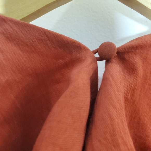 H&M CONCIOUS EXCLUSIVE rust mini dress w/ pockets - Picture 7 of 10